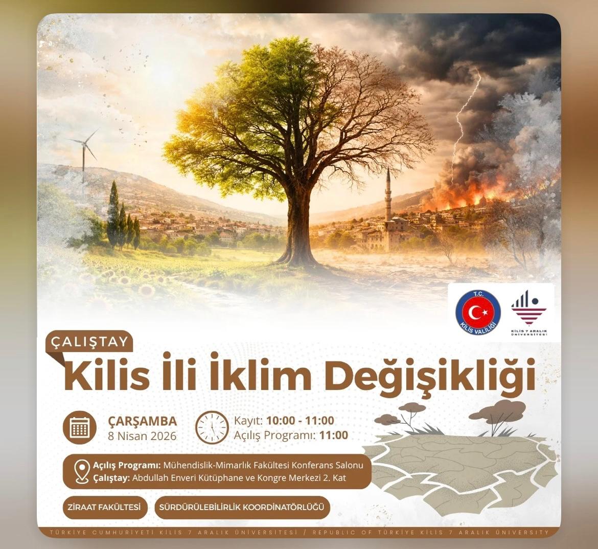 “Kilis İli İklim Değişikliği Çalıştayı” Düzenleniyor